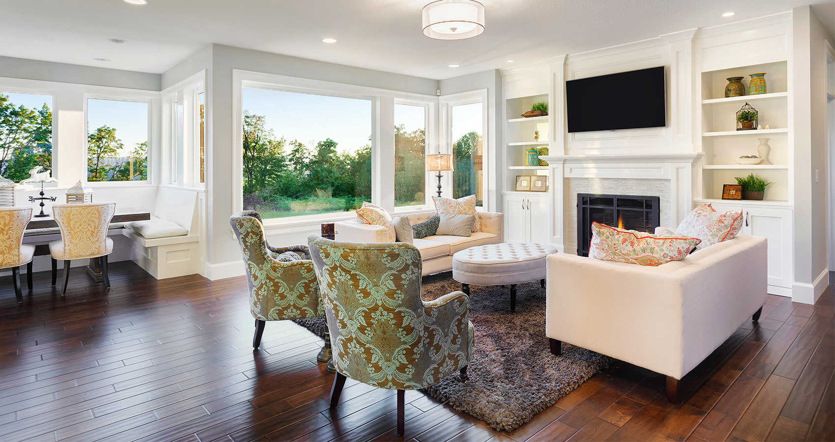 living room remodel hardwood floors fireplace and windows