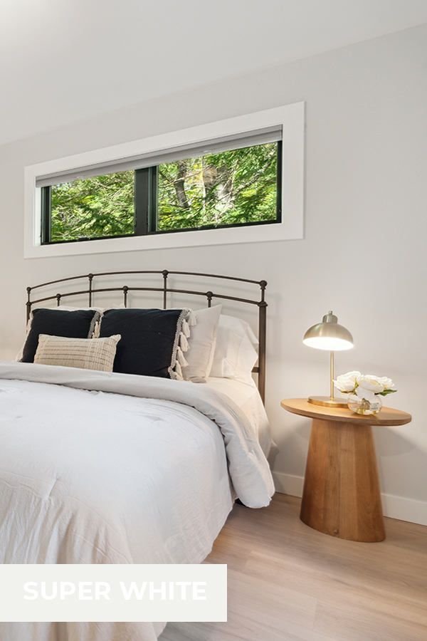 Benjamin Moore Super White Guest Bedroom